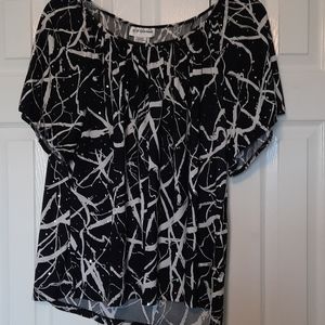 C.D. Daniels Black and White Sparkle Blouse